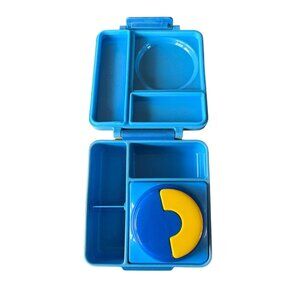 OMIEBOX Kids Lunch Box Blue Yellow School Bento Snacks Omie Snack Child Lunchbox